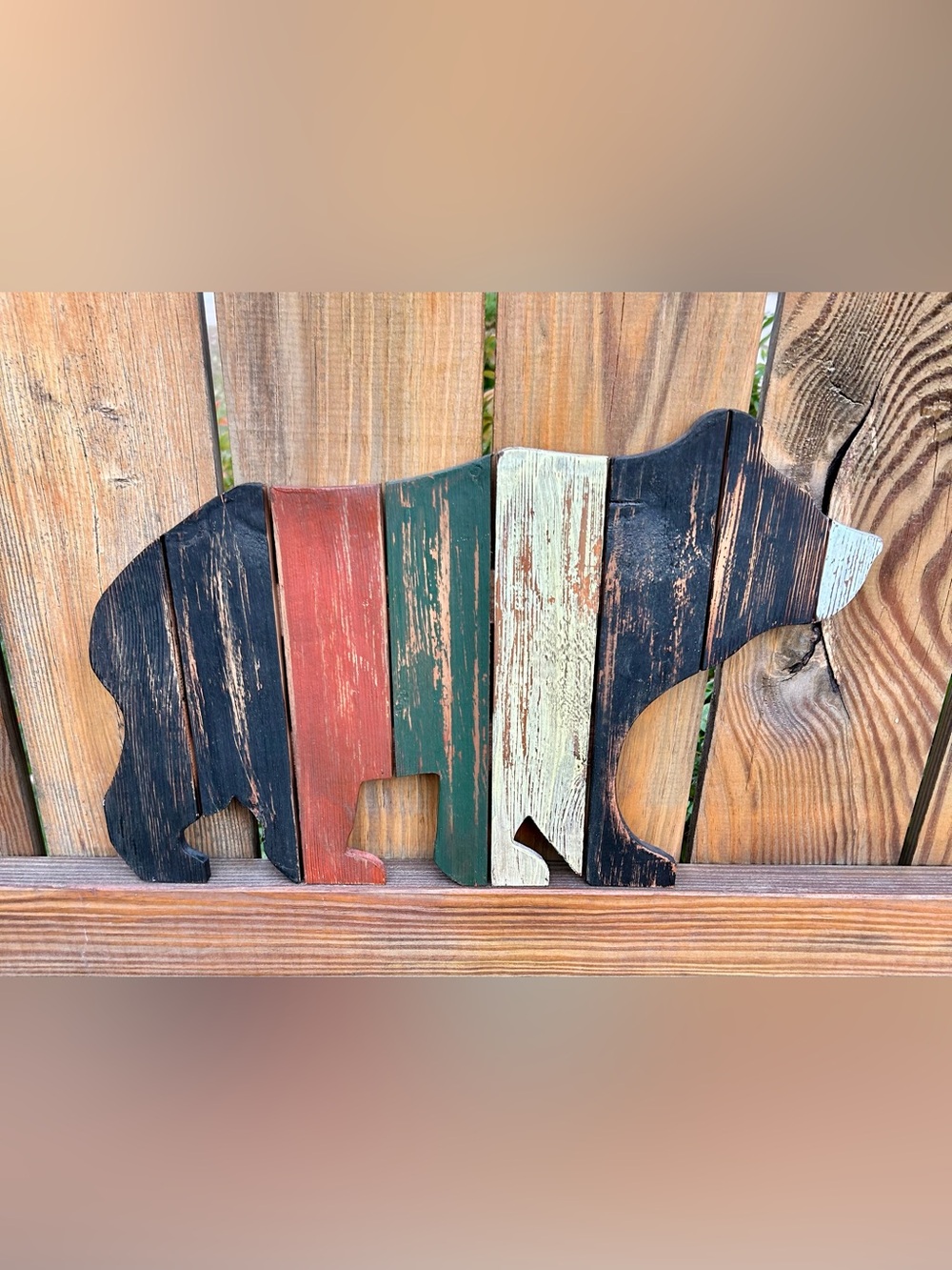 Pallet Style Bear Wall Hanging Art Woodland NurseryMan Cave Cabin
